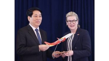 新聞稿照片一 ：越南國家主席梁強出席波音與越捷航空的飛機交付典禮
